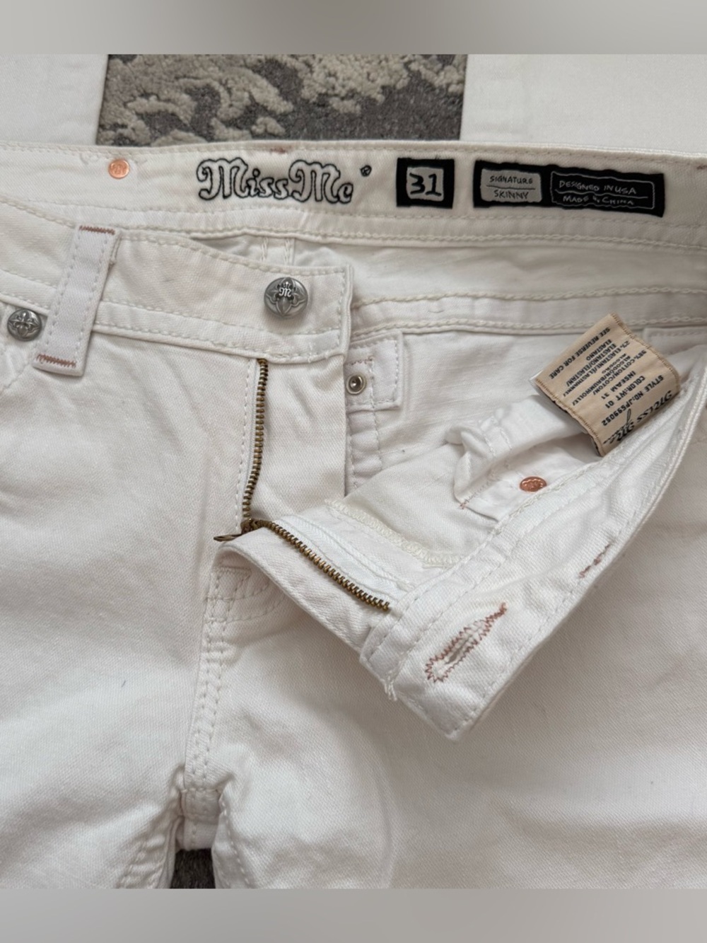 Miss Me Signature Skinny White Denim NWT JP599052 - Picture 3 of 13